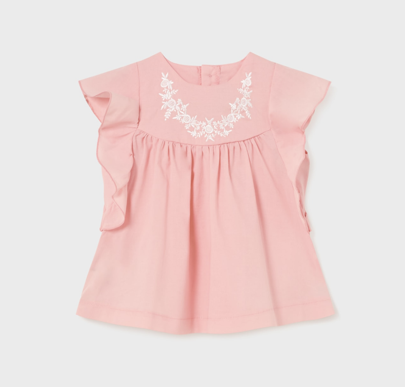 MAYORAL: SLEEVELESS EMBROIDERED BLOUSE - PINK