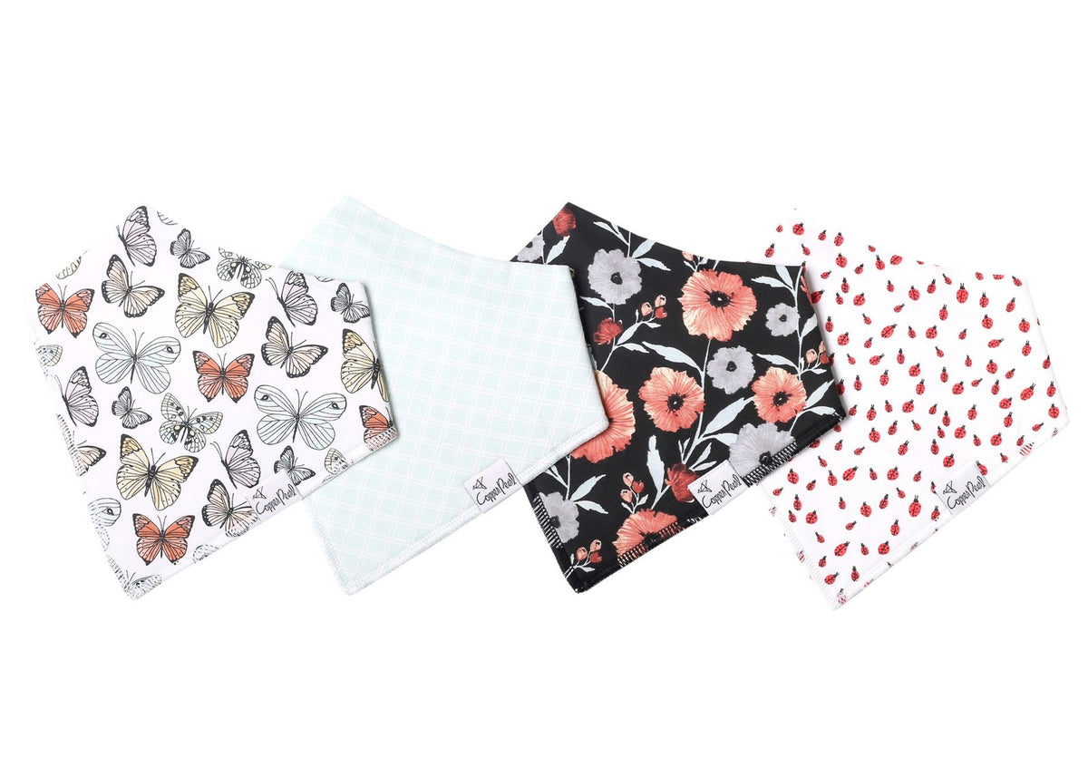 COPPER PEARL: DOT BABY BANDANA BIB SET (4-PACK)