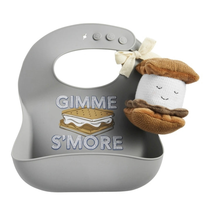 MUD PIE: S'MORES SILICONE BIB AND RATTLE SET