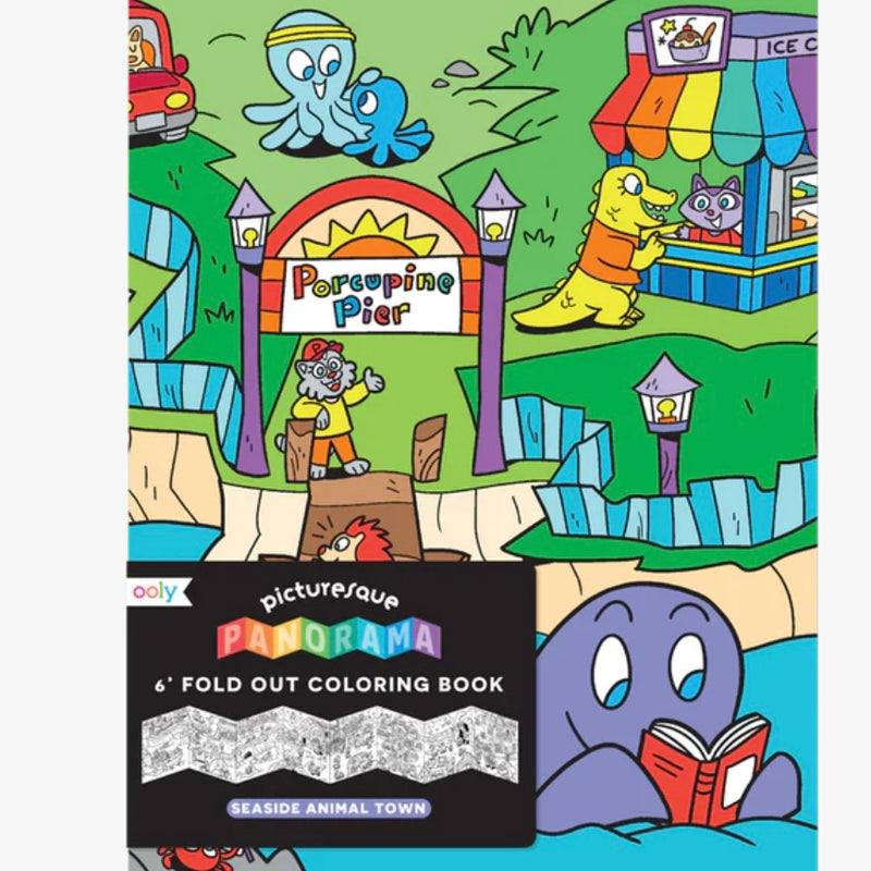 OOLY: PICTURESQUE PANORAMA COLORING BOOK - SEASIDE ANIMAL TOWN