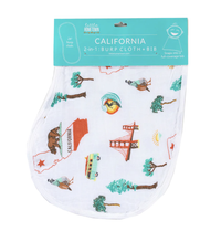 LITTLE HOMETOWN: CALIFORNIA BABY 2-IN-1 BABY BURP CLOTH & BIB COMBO